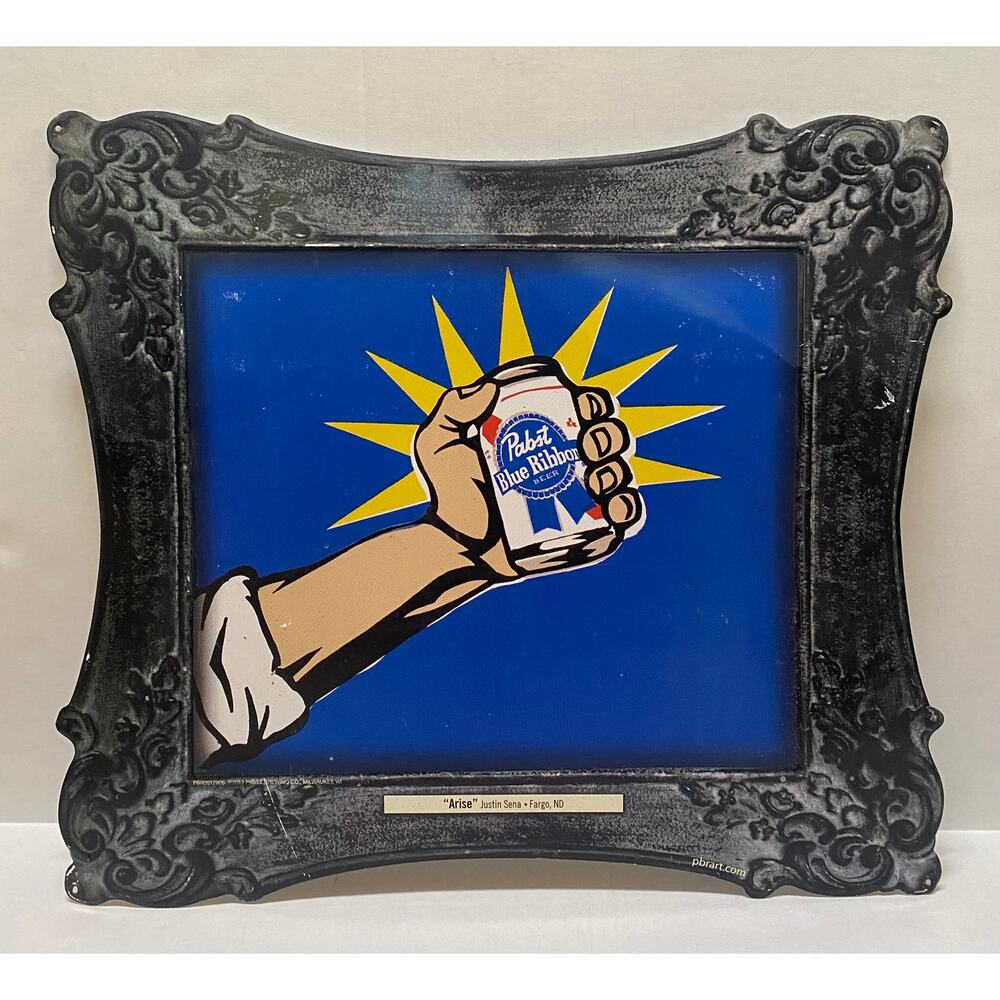 Pabst Blue Ribbon Beer Tin Tacker Sign Art 2012 Arise Advertising 991A